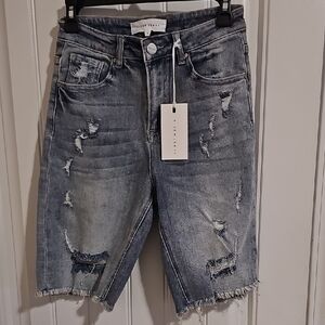 Distressed Denim Shorts